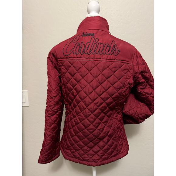NFL- Arizona Cardinals Red quilted women’s coat- medium - Picture 2 of 5